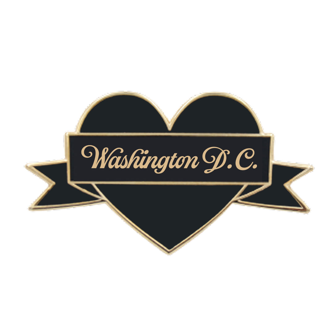 I Heart Washington DC Enamel Pin – Black & Gold City Pin