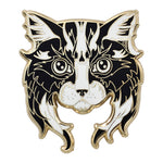 Load image into Gallery viewer, Image of Real Sic  Black White Cat Pin - Adorable Cat Enamel Lapel Pin