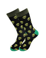 Load image into Gallery viewer, Image of Real Sic  Casual Designer Animal Socks - Alien - for Men and Women