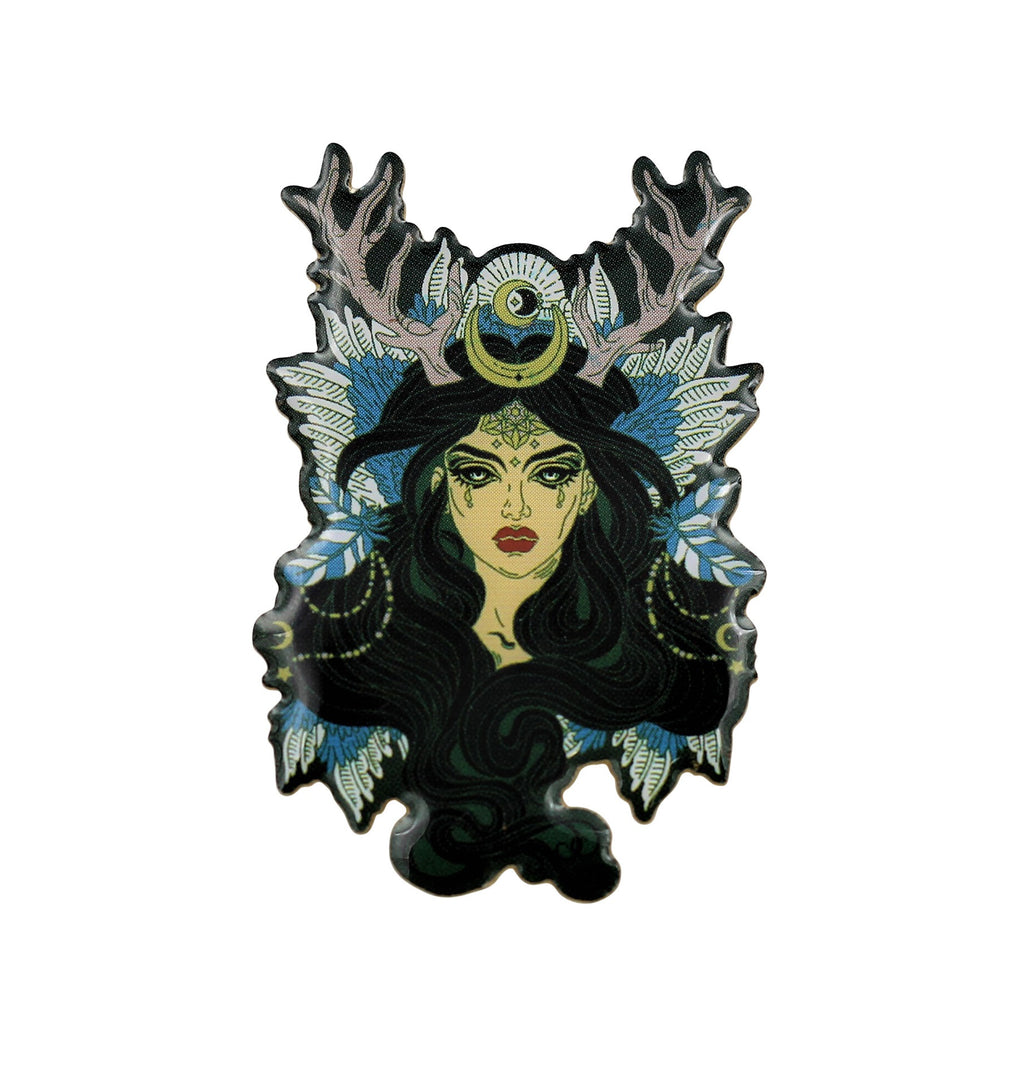 Enchantress - Pin - Sorceress - Wiccan - Druid - witch - Witchy - Enamel - lapel - Pin - Halloween - horror - by - real - sic (3)