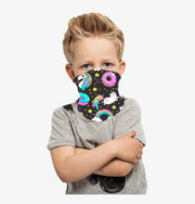 REAL SIC - unicorn - donuts - blue - protection - Neck - Gaiter- Balaclava - Magic - Scarf - Headband - Face - Mask - kids - teens (1)