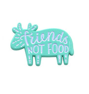 Real sic-Friends Not Food- Vegan -Vegetarian -Pride enamel- Pin-by-real-sic
