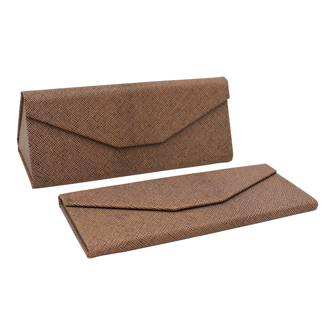 Solid-caramel-Color-Eco-Leather-Magnetic-Folding-Hard-Case-Sunglasses