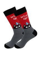 Load image into Gallery viewer, Image of Real Sic  Casual Animal Socks - What&#39;s up cat - for Men and Women
