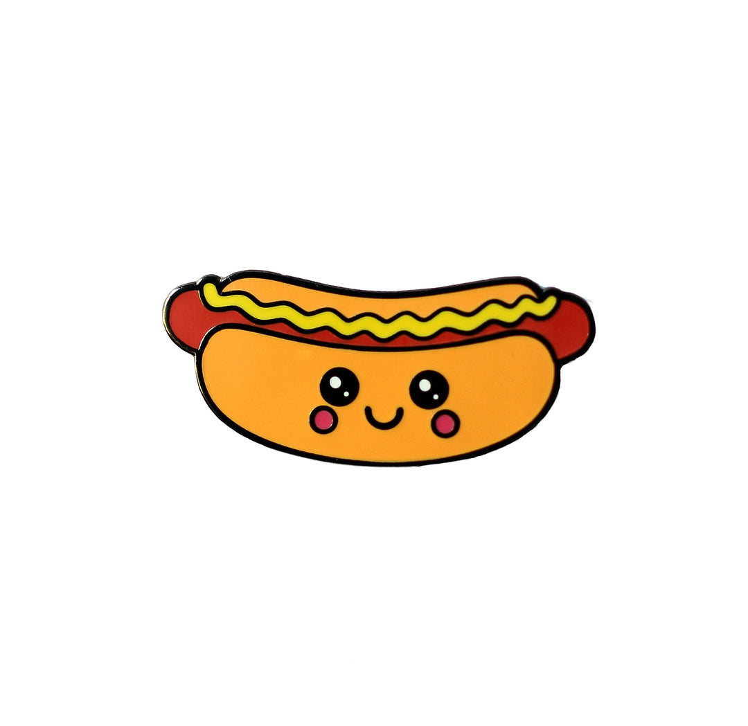 Kawaii Hot Dog Enamel Pin - Cute Hot Dog Pin by Real Sic