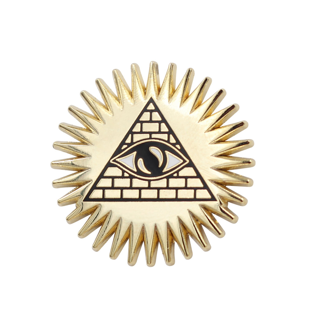 pyramid eye enamel pin by real sic