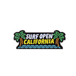 Load image into Gallery viewer, Surf Open California Pin - Cali Souvenir Enamel Pin - Neon Sign, Beach &amp; Palm Pin by Real Sic